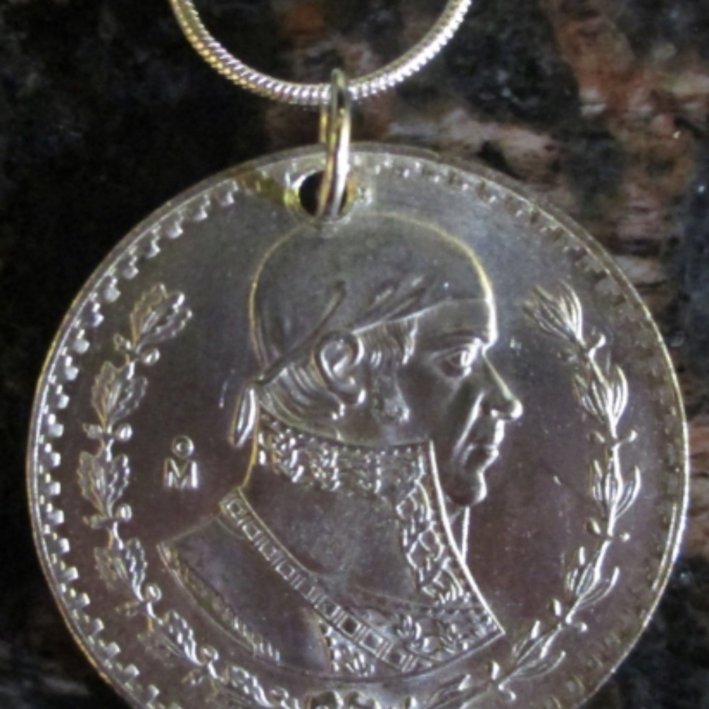 Mexican Silver 1 Peso 24" sterling silver necklace